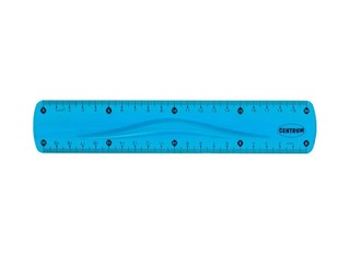Lineāls Centrum Soft  ABS, 20 cm, lokans, zils