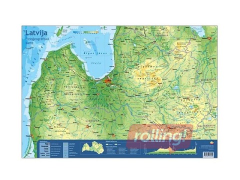 Galda segums 59 x 40 cm, Latvijas karte