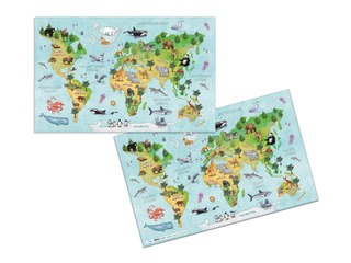 Desk pad, 55 x 35 cm with World map