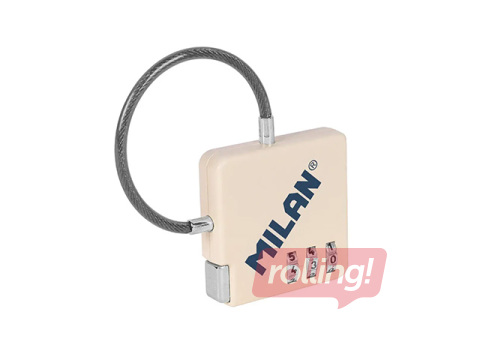 Atslēgu piekariņš ar kodu, bēšs, 6.5x6.8x0.9cm