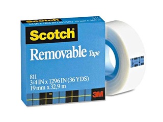 Līmlente 3M Scotch Removable 811,19mm x 33 m,1 gab., pārlīmējama