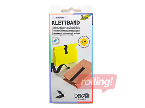 Līplente Velcro, pašlīmējoša, 2cm x 2m, melna