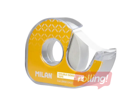 Abpusējā līmlente ar turētāju Milan, caurspīdīga, 15mm x 10m