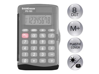 Kalkulators kabatas ar vāciņu, ErichKrause PC-103