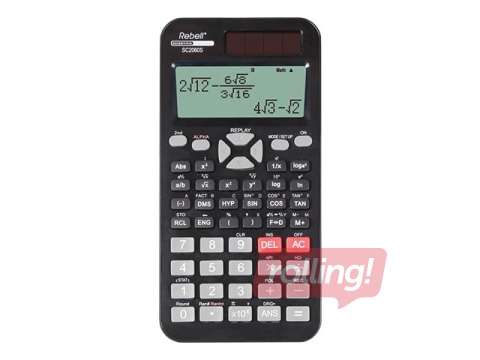 Kalkulators Rebell SC2060S, 252 funkcijas, melns