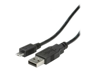 USB 2.0 kabelis, tips USB A/Male - Micro USB B/Male, 1.8 m, melns
