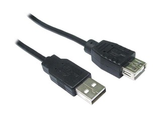 USB 2.0 pagarin. kabelis A/M-A/F tips, 1.8m, melns 