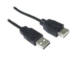 USB 2.0 pagarin. kabelis A/M-A/F tips, 3.0m, melns