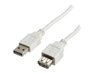 USB 2.0 pagarin. kabelis A/M-A/F tips, 1.8m, balts