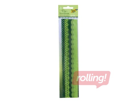 Filca mežģīņu lentes Folia, 4 gab, 30 cm, zaļas