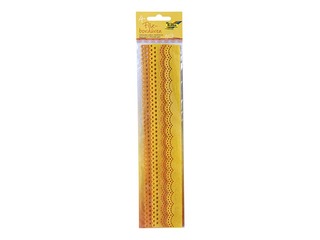 Filca mežģīņu lentes Folia, 4 gab, 30 cm, dzeltenas