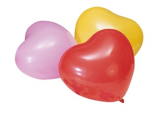 Baloni sirdis 10 gab., krāsaini