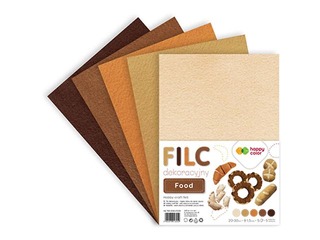 Filcs Happy Color 20x30 cm, 150g/m², Food, 5 loksnes
