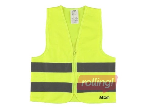 Atstarojošā veste Atom, bērnu M izmērs, ar rāvējslēdzi, dzeltena