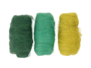 Vilna filcēšanai, zaļie toņi, 3x10g