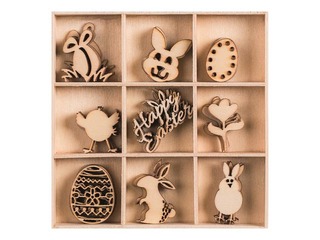 Wooden decorations Easter, 45 pcs.