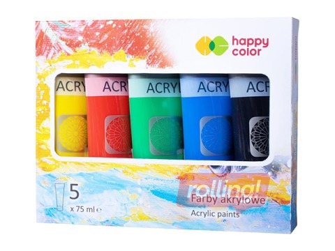 Akrila krāsas Happy Color MIX A, 5kr.х75ml (tūbiņas)