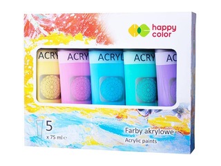 Akrila krāsas Happy Color Pastel, 5kr.х75ml (tūbiņas)