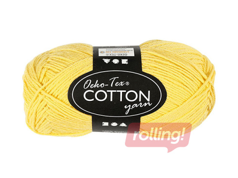 Kokvilnas dzija, dzeltena, 50g, 170m