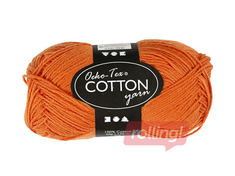Kokvilnas dzija, oranža, 50g, 170m
