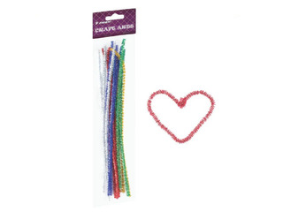 Chenille stems, 0.6 x 30cm, 15pcs.,colorful metallic