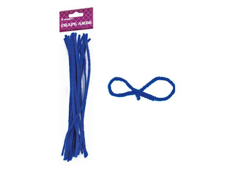 Chenille stems, 0.6 x 30cm, 15pcs.,blue