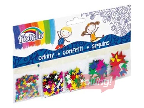 Konfetti spīdumi-zvaigznītes, Fiorello, 5 x 2g, dazādi izmēri