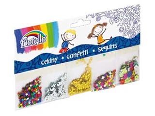 Konfetti spīdumi, Fiorello, 5 x 2g, jauktas krāsas, formas