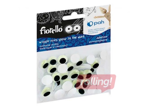 Moving eyes, Fiorello, 12 mm, 50 pcs, self-adhesive, fluo