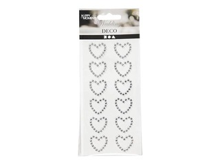 Self-adhesive rhinestones - hearts,12 pcs