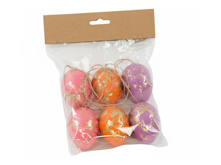 Dekoratīvas olas, 6gab., 4x6cm