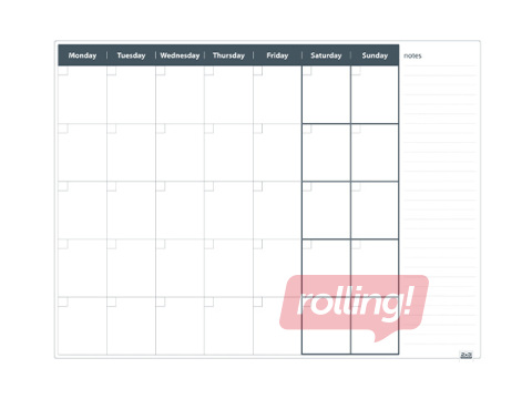 Sienas plānošanas tāfele 2x3, mēnesis, 120 x 90 cm