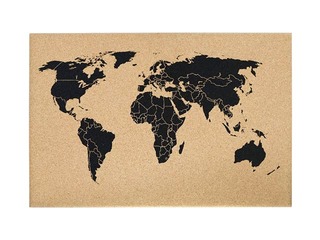Korķa tāfele Pasaules karte, 60x40 cm