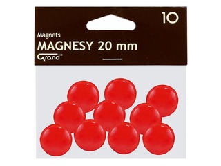 Magnēti Grand, 20 mm, 10 gab., sarkani