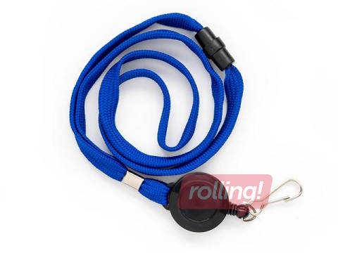 Identifikācijas kartes lenta ar turētāju, zila, 10 gab.