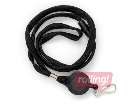 Identifikācijas kartes lenta ar turētāju, melna, 10 gab.