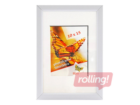 Foto rāmis Aura, 10x15 cm, plastikāta, balts