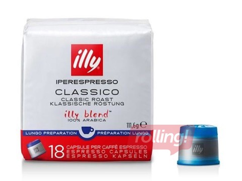 Kafijas kapsulas Illy Classico Lungo, IperEspresso, 18gab