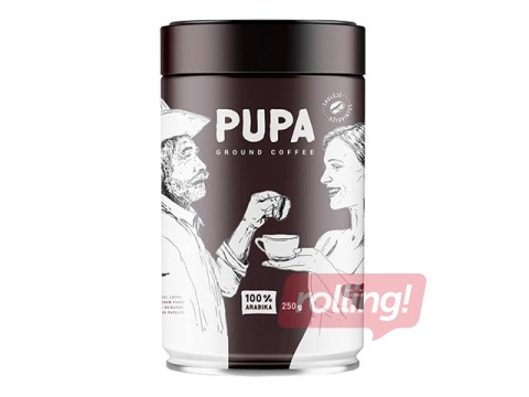 Kafija maltā Pupa,  metāla bundžā, 250g