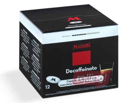 Kafijas kapsulas Musetti Dek, bezkofeīna, Dolce Gusto, 12gab