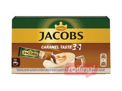 Kafijas dzēriens Jacobs 3in1 ar karameļu garšu, 10x16.9g