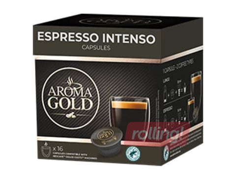 Kafijas kapsulas Aroma Gold, Espresso Intenso, 16gab