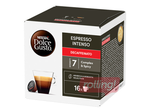 Kafijas kapsulas Nescafe Espresso Intenso, Decaffeinato, Dolce Gusto, 16 gab.