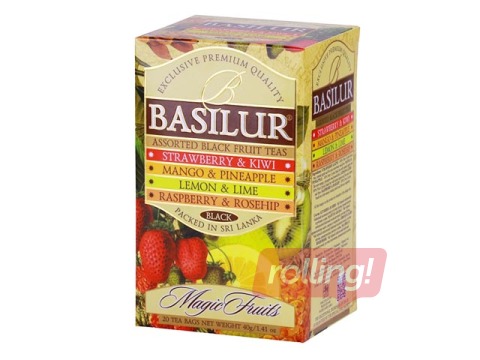 Melnā tēja Basilur Magic Fruits Asorti, 25 pac