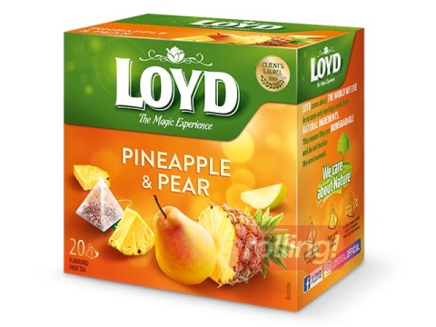 Tēja augļu Loyd Pyramids ar ananasu un bumbieru garšu, 20x2 g