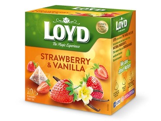 Puuviljatee Loyd Pyramids maasika ja vanilje maitsega, 20x2 g