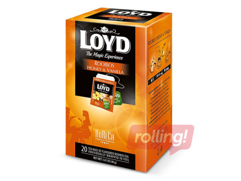 Tēja sarkanā Loyd Rooibos ar medu un vaniļu FS, 20x2g