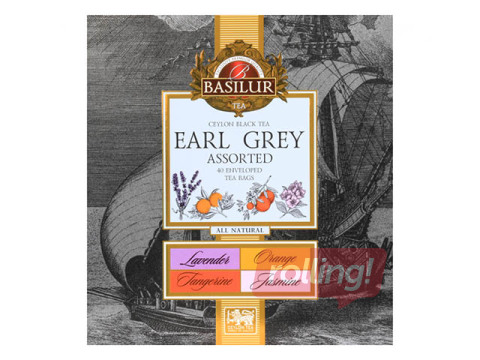 Tēja melnā Basilur Earl Grey Assorted, 40 pac.