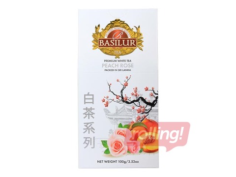 Tēja baltā Basilur Premium White Tea  Peach&Rose, 100g