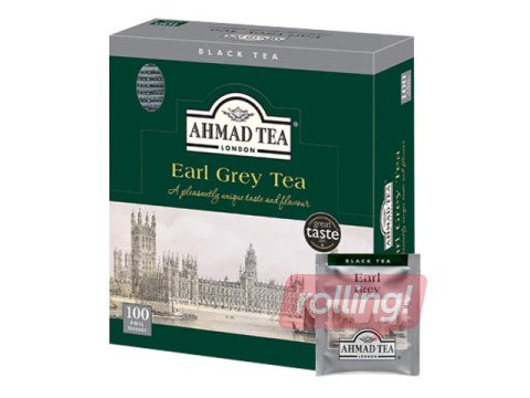 Tēja melnā Ahmad Earl Grey, follija pac., 100 pac.